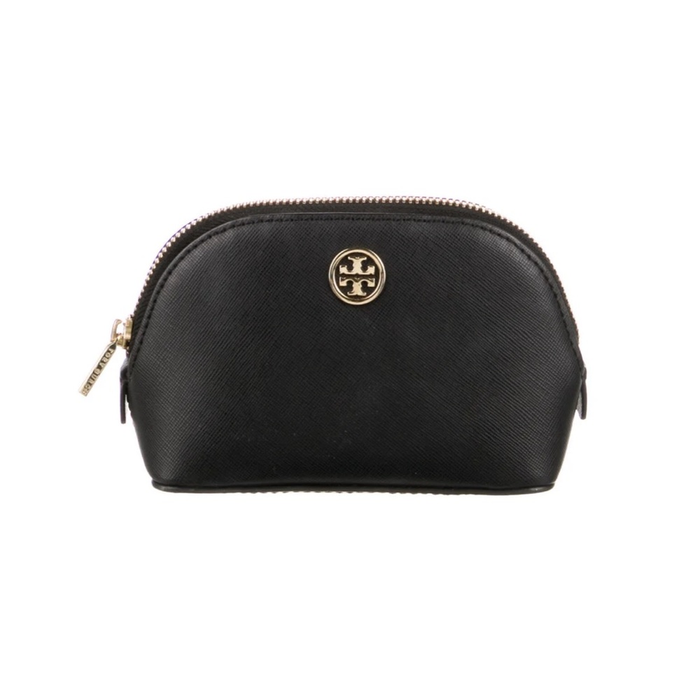 Tory Burch Solid Leather Cosmetic Bag